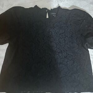 1. State Elegant Black Lace Blouse